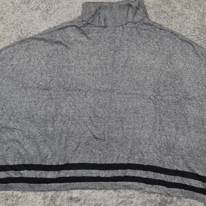 Calvin Klein Women's Size ONE SIZE Cape Sweater TURTLE NECK Gray Short Sleeve Co